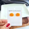 Pumpkin Patch Stud Earrings - Orange-Perfectly Pumpkin Stud Earrings in Orange - charming studs capture the spirit of autumn with their sweet pumpkin shape and bold color. 