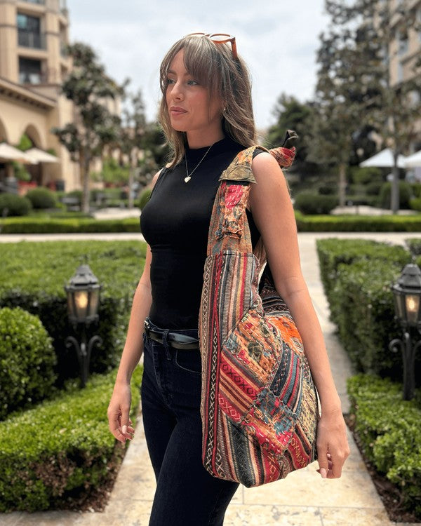 Kathmandu Collection Quilted Patchwork Hobo Bag-Hobo Bag-Reef Love