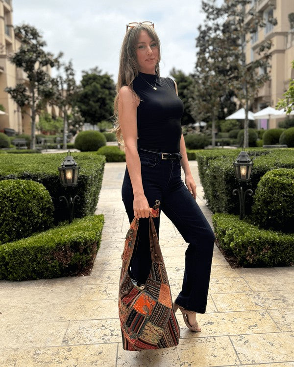 Kathmandu Collection Quilted Patchwork Hobo Bag-Hobo Bag-Reef Love