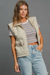 Quilted Vest with Bow Details