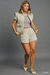 Quilted Vest with Bow Details