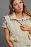 Quilted Vest with Bow Details