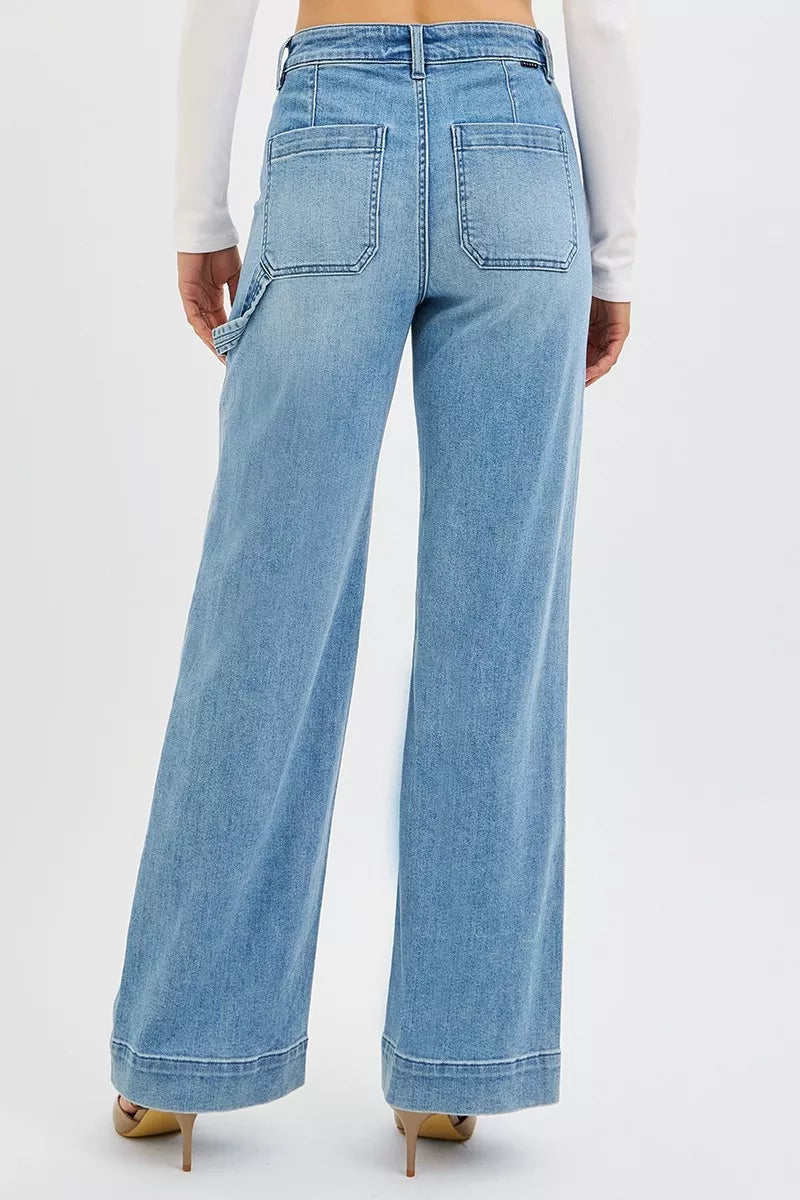 RISEN Front Pocket High Rise Relaxed Jeans-RISEN-Reef Love Boutique
