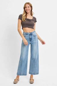 RISEN Full Size High Rise Crop Wide Leg Jeans Plus Size-RISEN-Reef Love Boutique