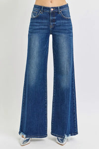 RISEN Full Size Mid Rise Wide Jeans Plus Size-Reef Love