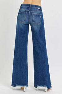 RISEN Full Size Mid Rise Wide Jeans Plus Size-Reef Love