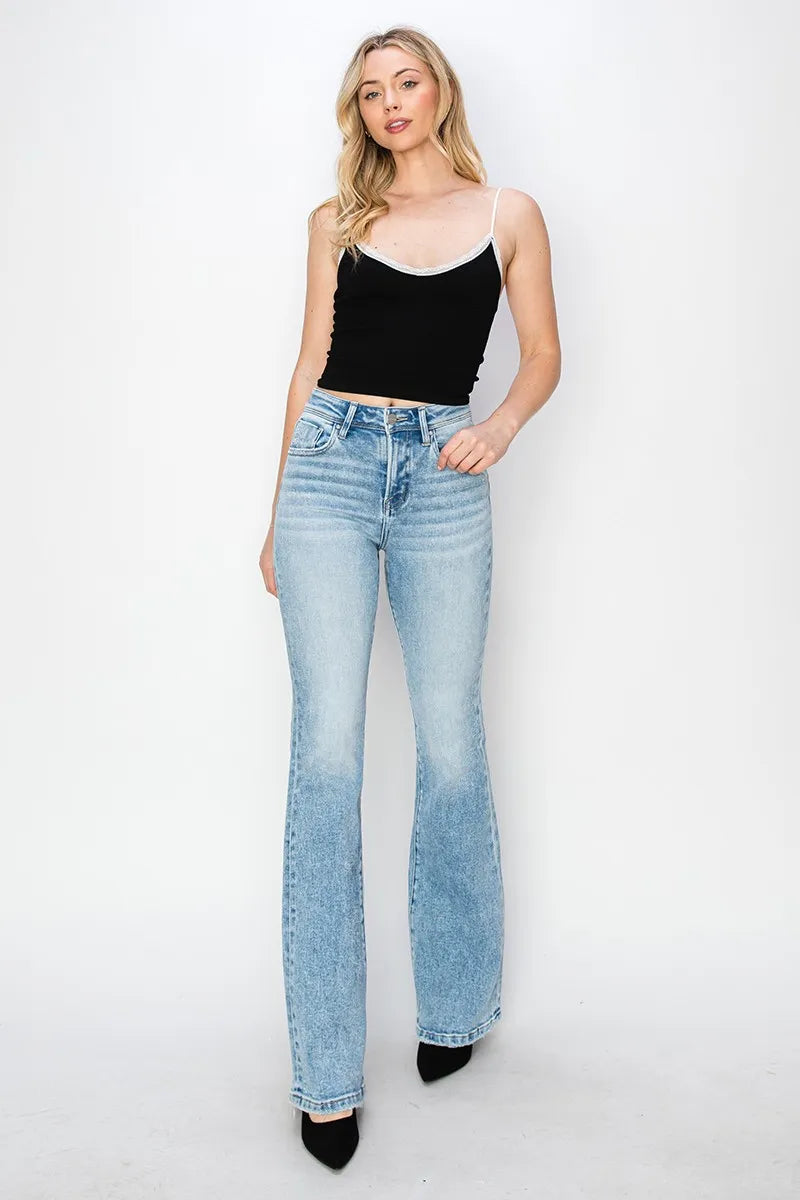 RISEN High Rise Bootcut Jeans-Jeans-RISEN-Reef Love