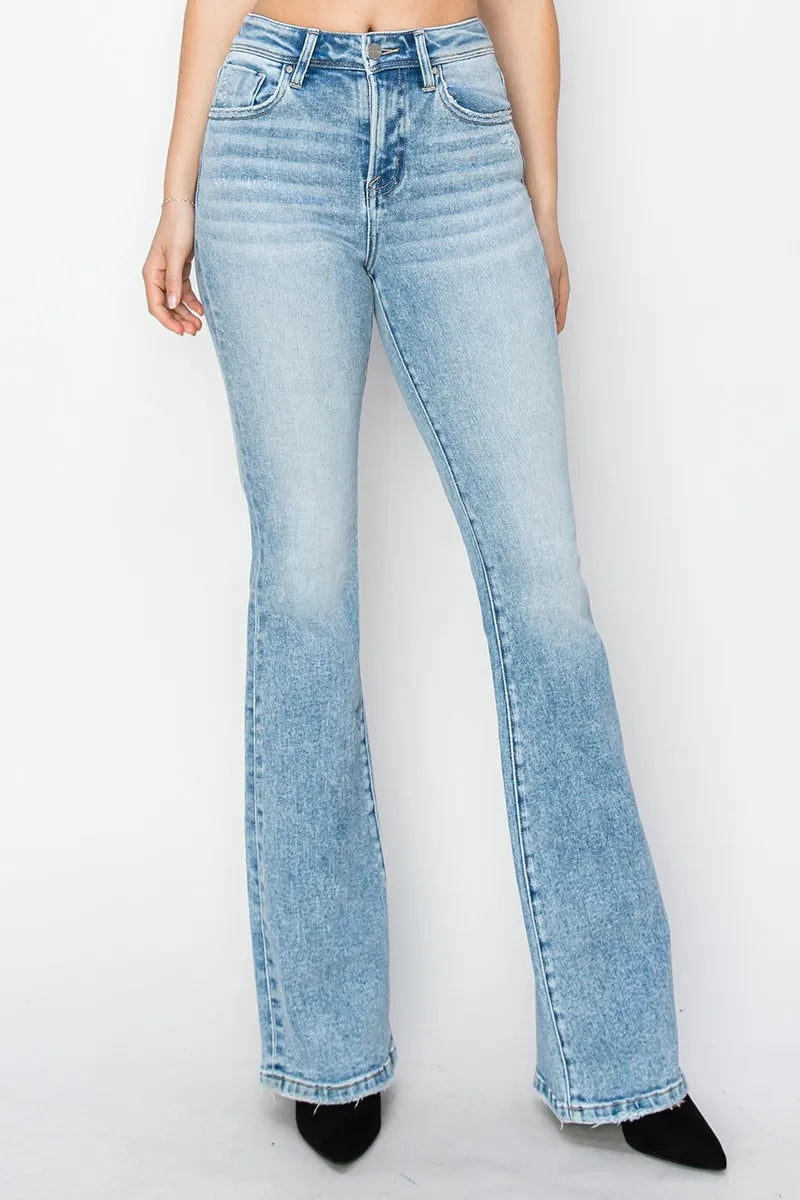 RISEN High Rise Bootcut Jeans, Light Wash-RISEN-Reef Love Boutique
