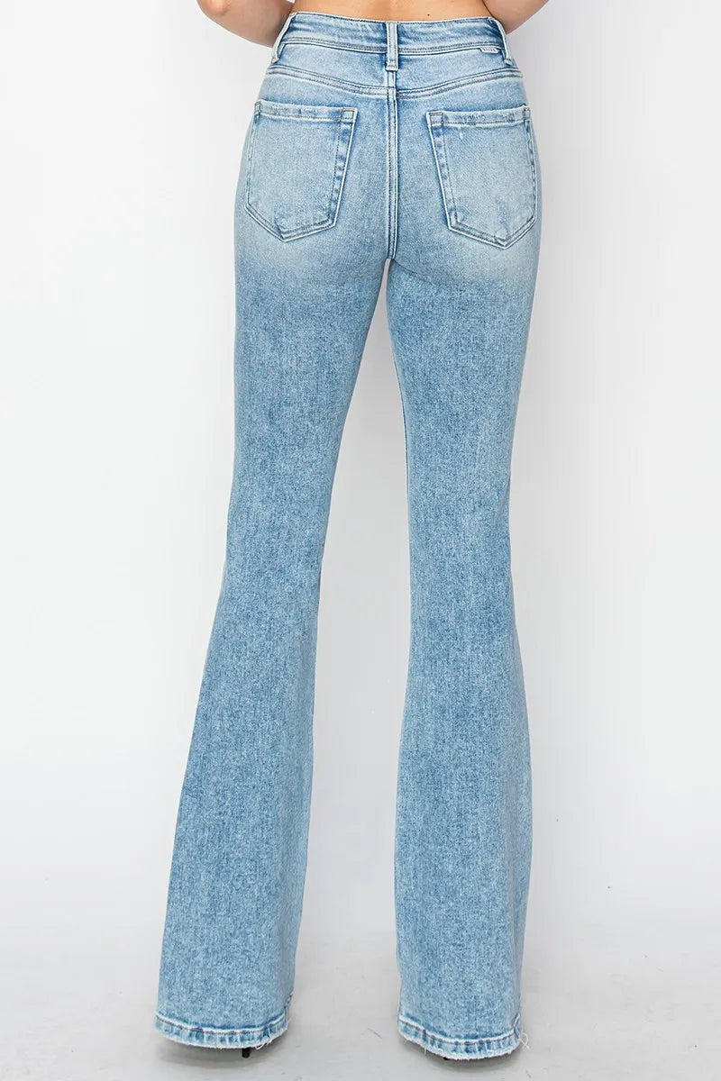 RISEN High Rise Bootcut Jeans, Light Wash-RISEN-Reef Love Boutique