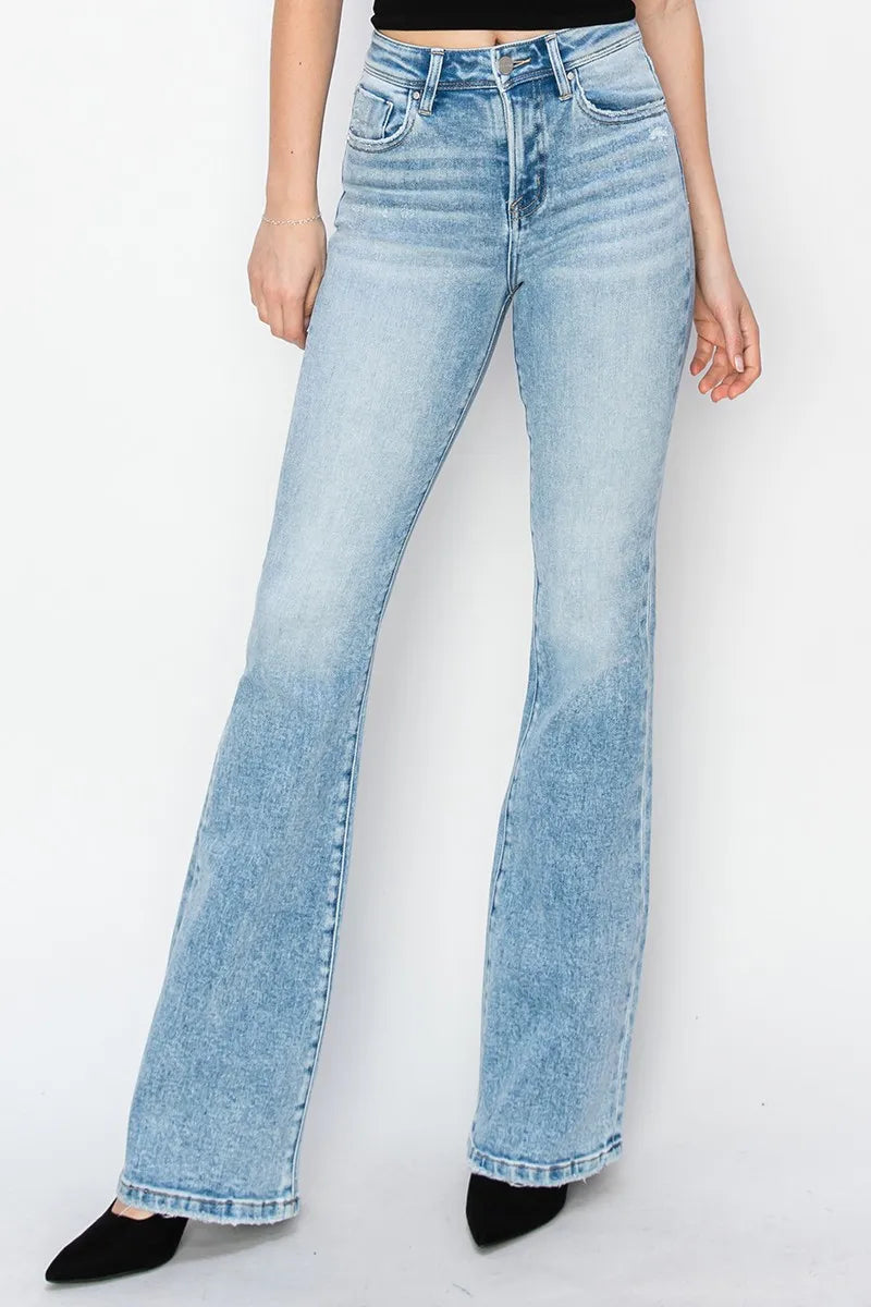RISEN High Rise Bootcut Jeans, Light Wash-RISEN-LIGHT-0-Reef Love Boutique