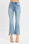RISEN High Rise Crop Bootcut Fray Hem Jeans
