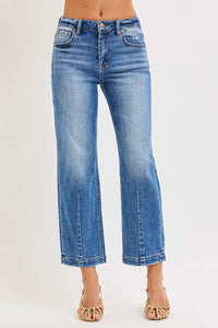 RISEN High Rise Crop Boyfriend Tapered Jeans-RISEN-Reef Love Boutique