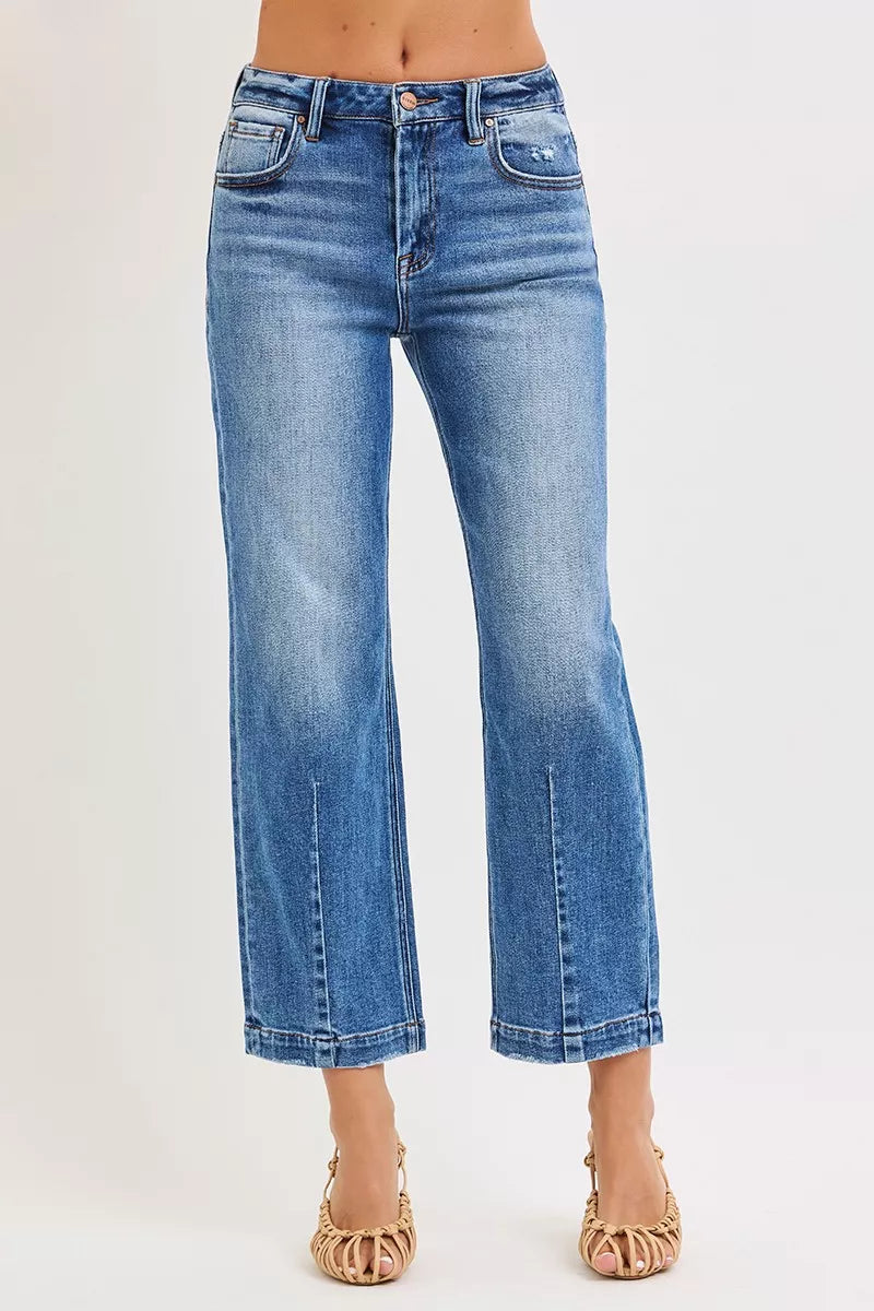 RISEN High Rise Crop Boyfriend Tapered Jeans-RISEN-Reef Love Boutique