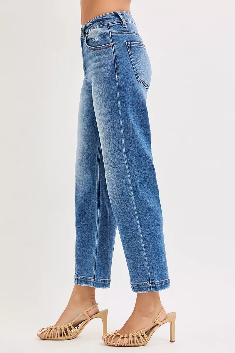 RISEN High Rise Crop Boyfriend Tapered Jeans-RISEN-Reef Love Boutique