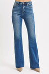 RISEN High Rise Flare Jeans-RISEN High Rise Flare Jeans. The high-rise waist provides a flattering and elongating silhouette. The flare leg style adds a retro-inspired and fashionable look