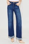 RISEN High Rise Wide Leg Cuffed Jeans-Wide Leg Jeans-Reef Love