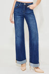 RISEN High Rise Wide Leg Cuffed Jeans-Wide Leg Jeans-Reef Love