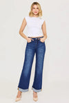RISEN High Rise Wide Leg Cuffed Jeans-Wide Leg Jeans-Reef Love