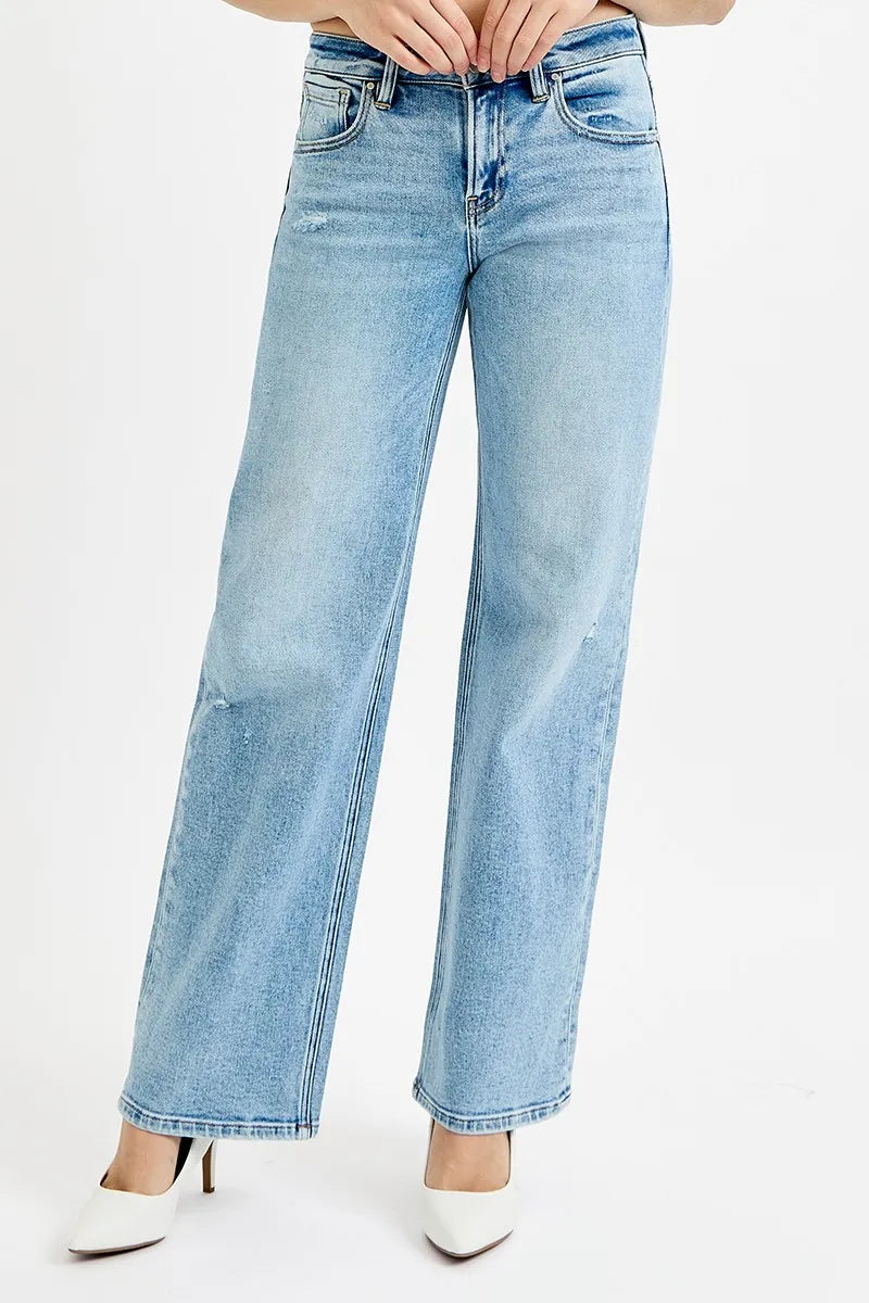 Women's RISEN brand Low Rise Boyfriend Jeans - Relaxed and comfortable Fit