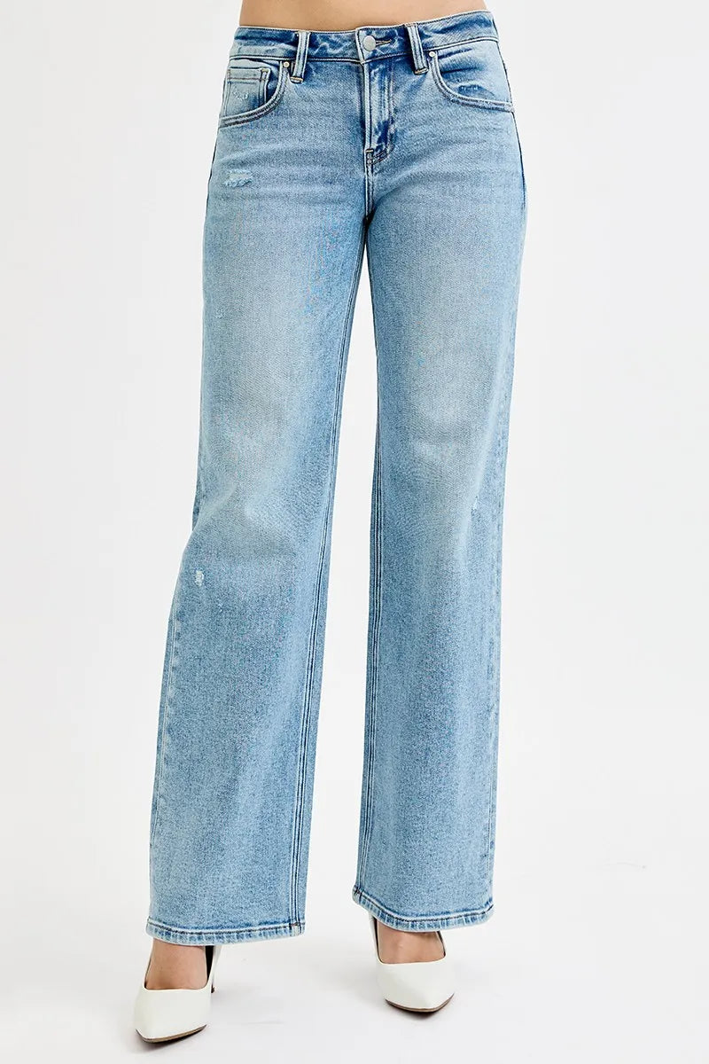 Women's RISEN brand Low Rise Boyfriend Jeans - Relaxed and comfortable Fit