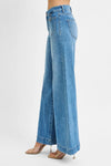 RISEN Mid Rise Wide Front Patch Pocket Jeans Plus Size-Reef Love