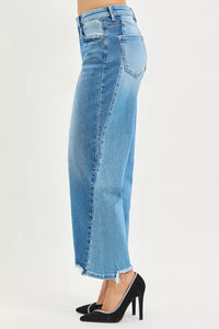RISEN Slouchy Cropped Barrel Jeans with Contrast Wash- Boho Chic Styles by Reef Love