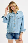 RISEN Washed Dropped Shoulder Denim Jacket