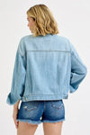 RISEN Washed Dropped Shoulder Denim Jacket