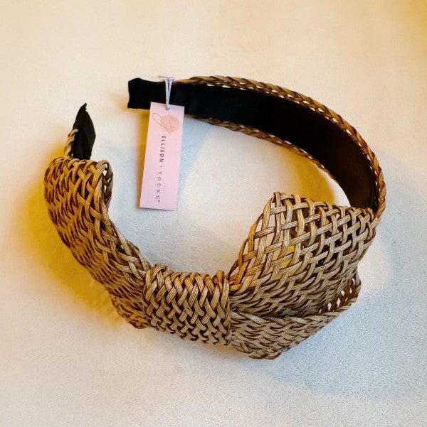 Raffia Side Bow Headband-Step up your headband game with our Raffia Side Bow Headband. The structured raffia material and toned down color give it boho vibes.