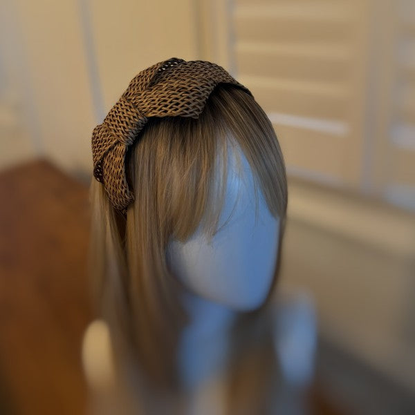 Raffia Side Bow Headband-Step up your headband game with our Raffia Side Bow Headband. The structured raffia material and toned down color give it boho vibes.