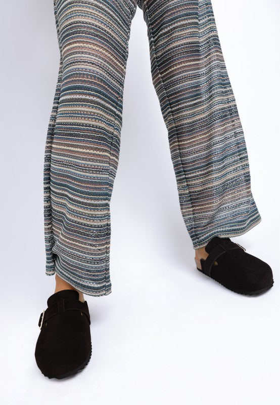 Ratiha Buckle Accent Slip-On Mules-Ratiha buckle accent slip-on mule flats by Rag & Co. Faux suede clogs with gold buckle, cushioned insole & 1" heel. Chic comfort for everyday outfits.