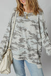 Retro Camouflage Exposed Seam Sweatshirt-The Retro Camouflage Exposed Seam Sweatshirt brings a fun retro vibe with a modern twist. Its laid-back fit and dropped shoulders create a cool, casual look. 