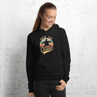 Retro Save The Ocean Turtle Reef Love Unisex Hoodie- Boho Chic Styles by Reef Love