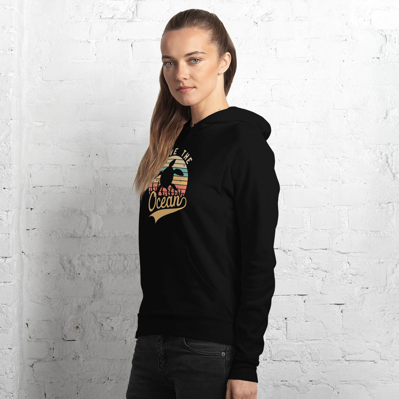 Retro Save The Ocean Turtle Reef Love Unisex Hoodie- Boho Chic Styles by Reef Love