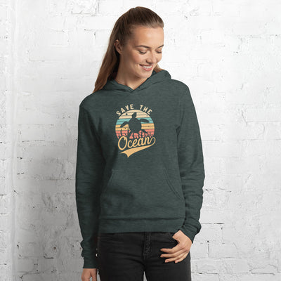 Retro Save The Ocean Turtle Reef Love Unisex Hoodie- Boho Chic Styles by Reef Love