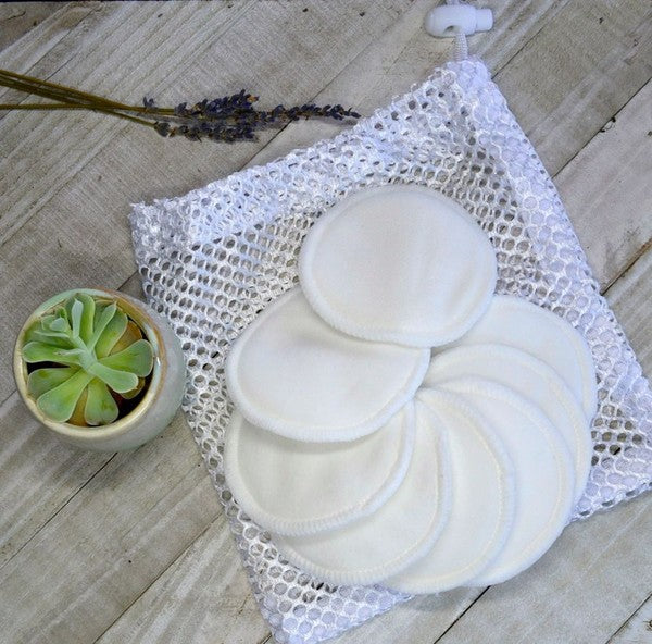 Reusable Bamboo Cotton Facial Rounds Pads, 5-Pack