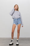 Rhinestone Distressed Tassel Denim Shorts-Denim Shorts-Insane Gene-Reef Love