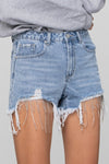 Rhinestone Distressed Tassel Denim Shorts-Denim Shorts-Insane Gene-Reef Love