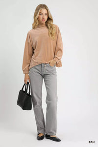 Ribbed Drawstring Hem Sweater-The ribbed drawstring hem knit sweater is a versatile and stylish piece that blends comfort with a touch of flair. The ribbed knit fabric provides texture and a cozy feel.