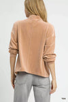 Ribbed Drawstring Hem Sweater-The ribbed drawstring hem knit sweater is a versatile and stylish piece that blends comfort with a touch of flair. The ribbed knit fabric provides texture and a cozy feel.