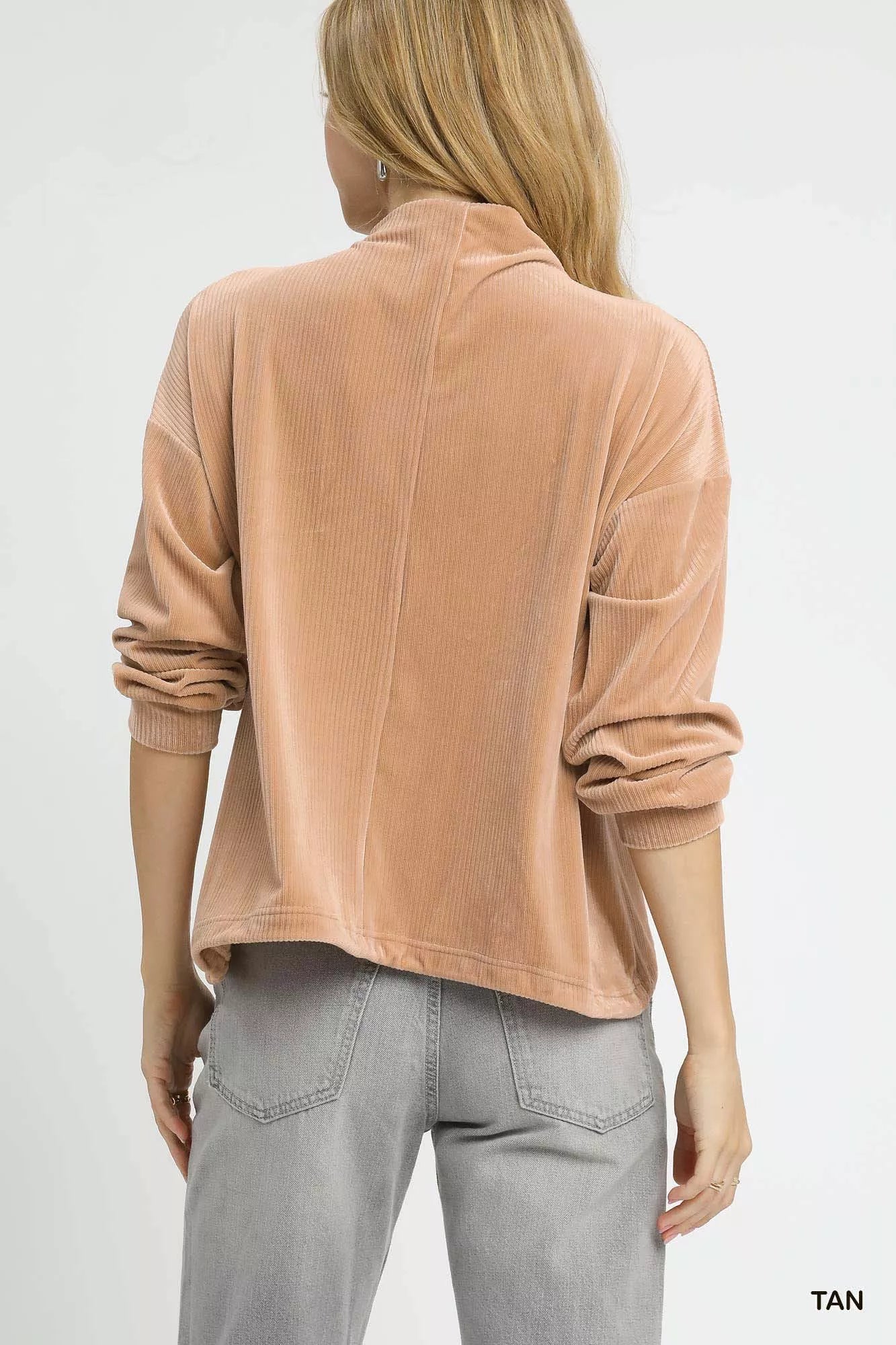 Ribbed Drawstring Hem Sweater-The ribbed drawstring hem knit sweater is a versatile and stylish piece that blends comfort with a touch of flair. The ribbed knit fabric provides texture and a cozy feel.