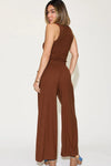 Ribbed Tank and Wide Leg Pants Lounge Set-Effortless comfort meets chic style with this Ribbed Tank + Wide Leg Pant Lounge Set. Soft stretch fabric, pockets, and versatile year-round wear. Standard + Plus size.