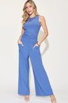 Ribbed Tank and Wide Leg Pants Lounge Set-Effortless comfort meets chic style with this Ribbed Tank + Wide Leg Pant Lounge Set. Soft stretch fabric, pockets, and versatile year-round wear. Standard + Plus size.