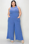 Ribbed Tank and Wide Leg Pants Lounge Set-Effortless comfort meets chic style with this Ribbed Tank + Wide Leg Pant Lounge Set. Soft stretch fabric, pockets, and versatile year-round wear. Standard + Plus size.