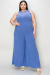 Ribbed Tank and Wide Leg Pants Lounge Set-Effortless comfort meets chic style with this Ribbed Tank + Wide Leg Pant Lounge Set. Soft stretch fabric, pockets, and versatile year-round wear. Standard + Plus size.