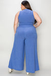Ribbed Tank and Wide Leg Pants Lounge Set-Effortless comfort meets chic style with this Ribbed Tank + Wide Leg Pant Lounge Set. Soft stretch fabric, pockets, and versatile year-round wear. Standard + Plus size.