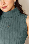 Ribbed Turtleneck Tank-Ribbed Turtleneck Tank - Classic Wardrobe Staple. Ribbed and stretchy design. Turtleneck ribbed tank available in plus sizes, perfect for all seasons and layering.