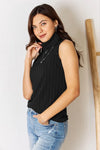 Ribbed Turtleneck Tank-Ribbed Turtleneck Tank - Classic Wardrobe Staple. Ribbed and stretchy design. Turtleneck ribbed tank available in plus sizes, perfect for all seasons and layering.
