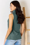 Ribbed Turtleneck Tank-Ribbed Turtleneck Tank - Classic Wardrobe Staple. Ribbed and stretchy design. Turtleneck ribbed tank available in plus sizes, perfect for all seasons and layering.