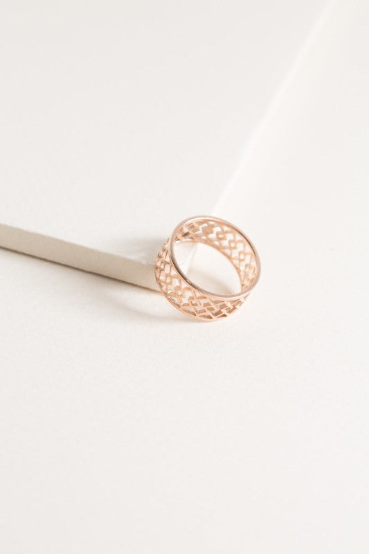 Rose Gold Argyle Cage Ring (14K)-Lovoda-Reef Love